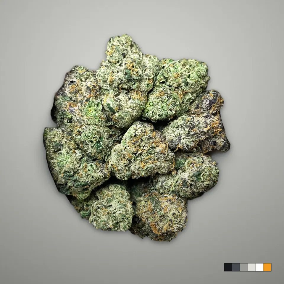 Archive Runtz THCA flower, indoor, on a grey card, lot 3