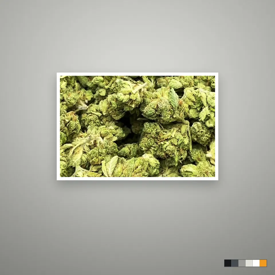 Sour D Mix THCA flower, indoor, the lot as it grades, print on a grey card